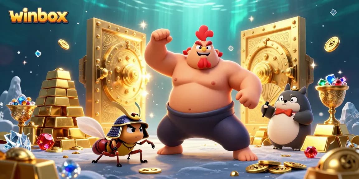 winbox celebrates gaming triumphs in an exciting casino scene with rich visuals and dynamic characters