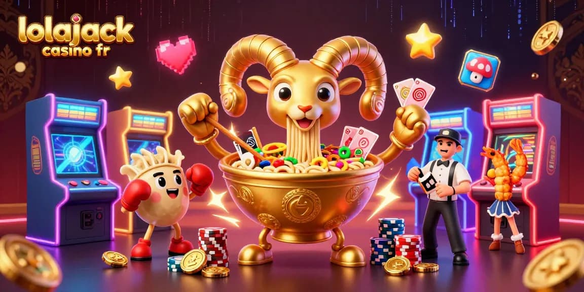 Engage in thrilling gameplay at lolajack casino fr featuring vibrant cartoon characters surrounded by dynamic gaming elements.
