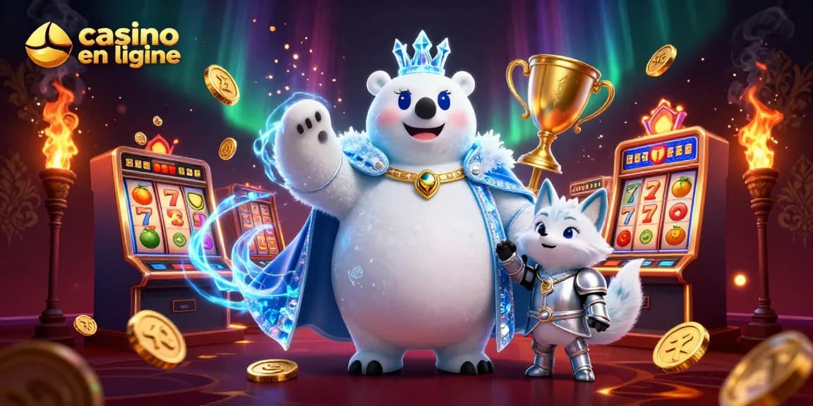 Vivez des moments palpitants au casino en ligne avec un ours polaire magique et des éléments de machines à sous dynamiques.