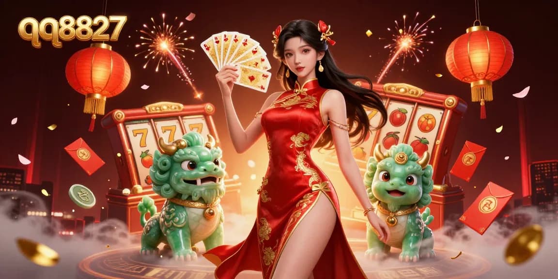 Experience winning thrills at qq8827, with vibrant 3D representation of a casino scene filled with action and luxury.