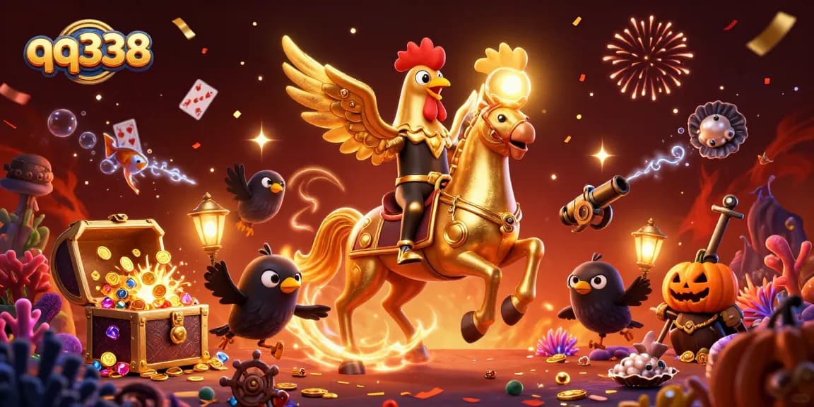 Engage in thrilling games with qq338, featuring vibrant characters and exciting casino elements.