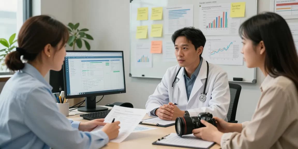 Sovereign Revenue optimizes medical billing processes, showcasing professionals collaborating in a modern office.