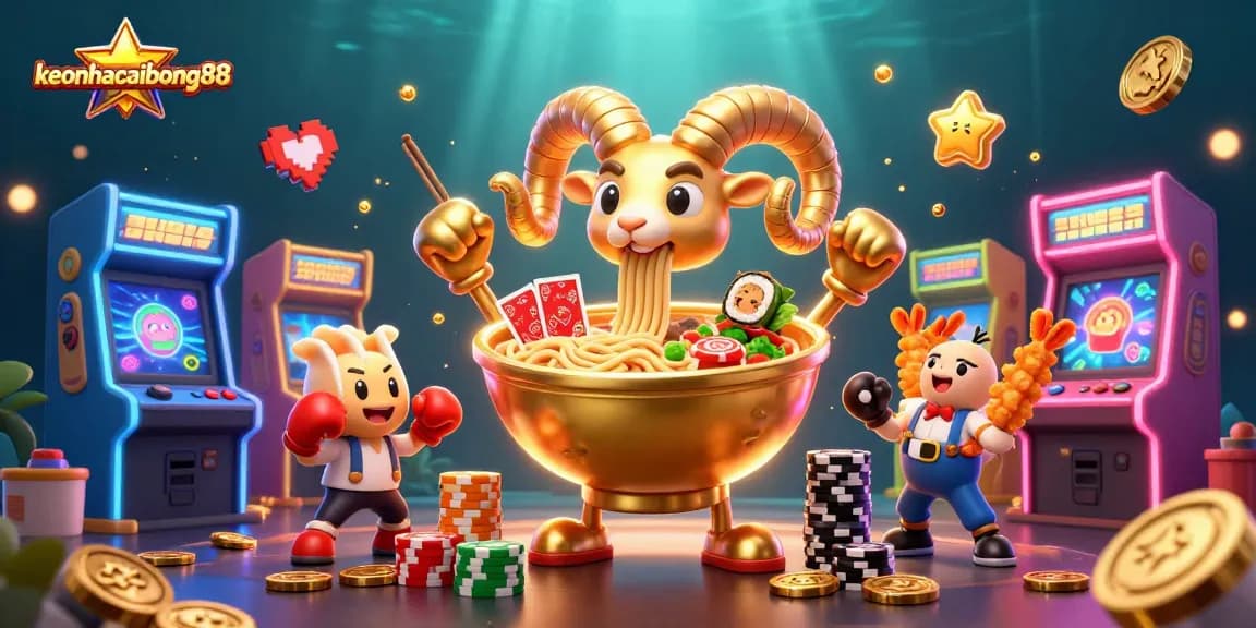 Engage with keonhacaibong88 in an exciting casino-themed 3D illustration showcasing vibrant characters and elements.