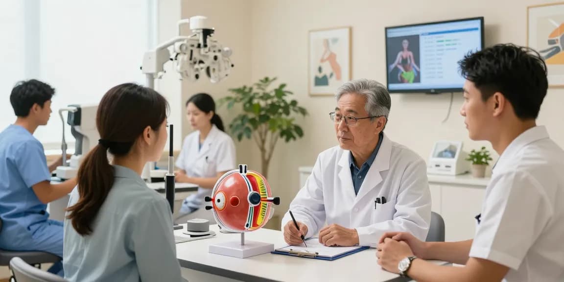 Patient consultation at SNU Eye Clinic showcasing personalized eye care options and advanced technology.