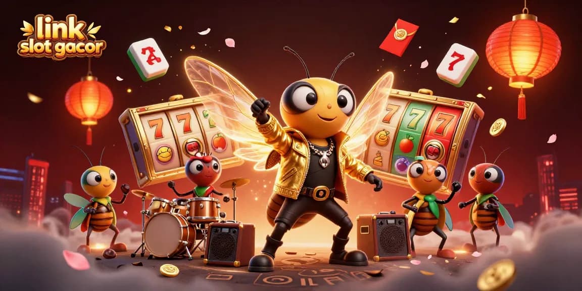 Raih kemenangan slot gacor dengan emblem bergaya di ilustrasi kasino 3D.