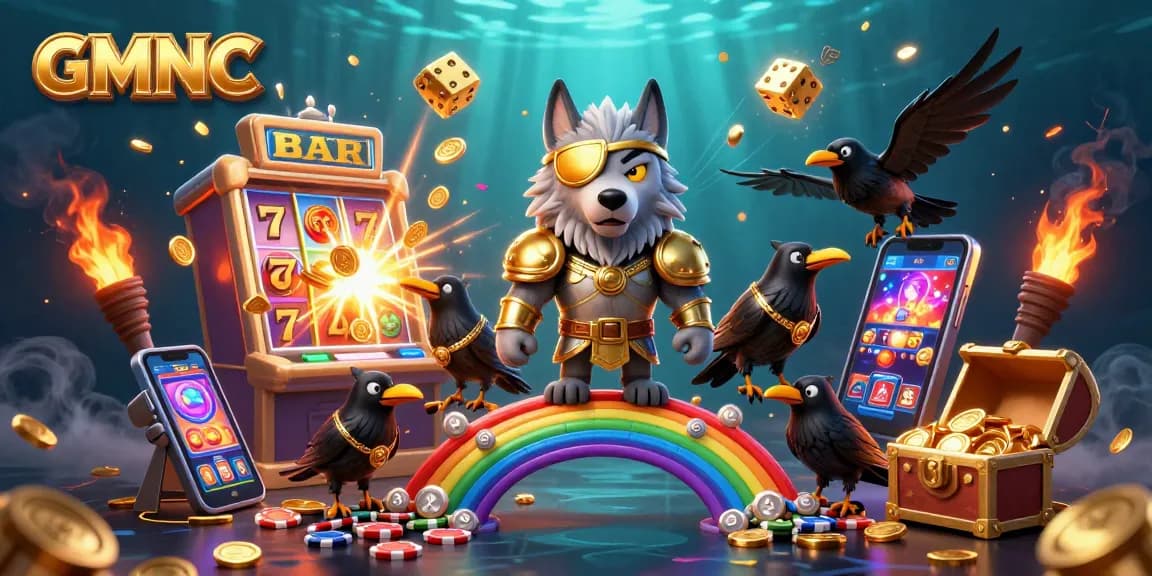 Spin the reels with GMNC's engaging characters in a vibrant casino adventure!