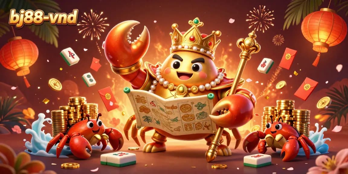 Experience thrilling wins at bj88-vnd with a vibrant casino atmosphere featuring rich decorations and characters.