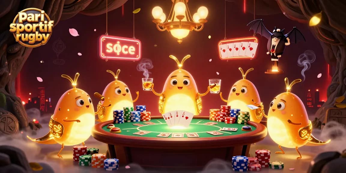 Placez vos paris sur le rugby avec une ambiance électrique et une cave à casino illuminée par des vers luisants.