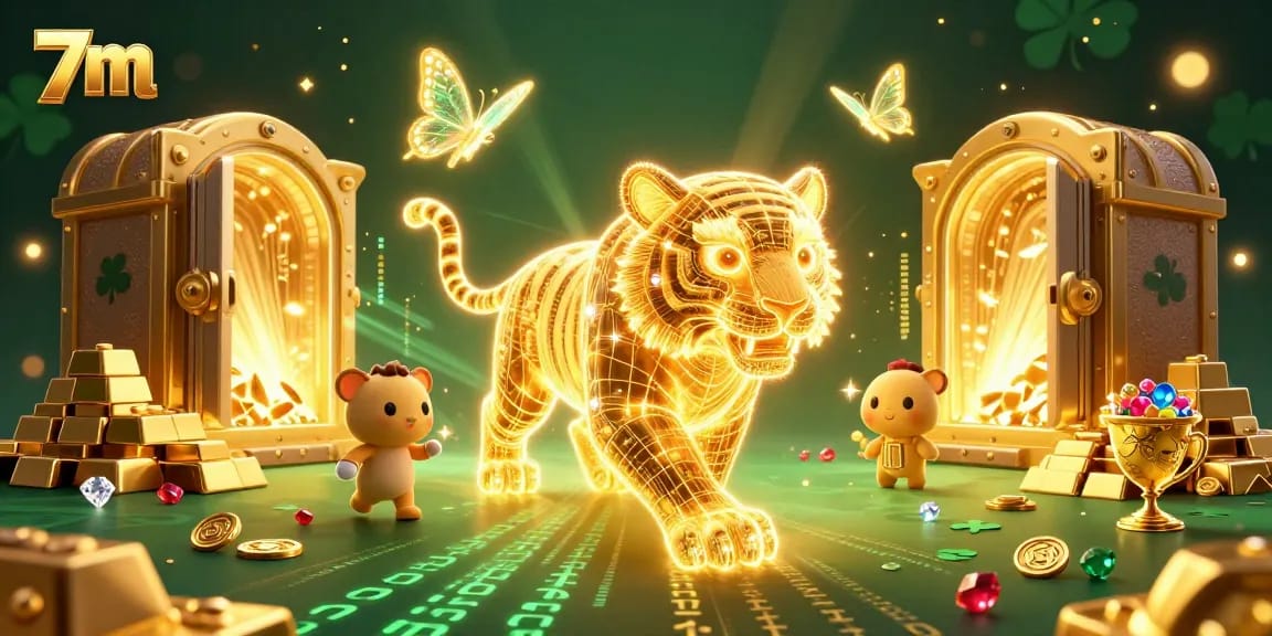 Experience exciting sports betting with 7m, illustrated through a vibrant casino scene full of dynamic elements.
