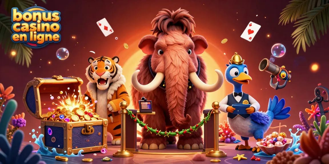 Jouez avec le meilleur bonus casino en ligne dans une illustration dynamique de casino.