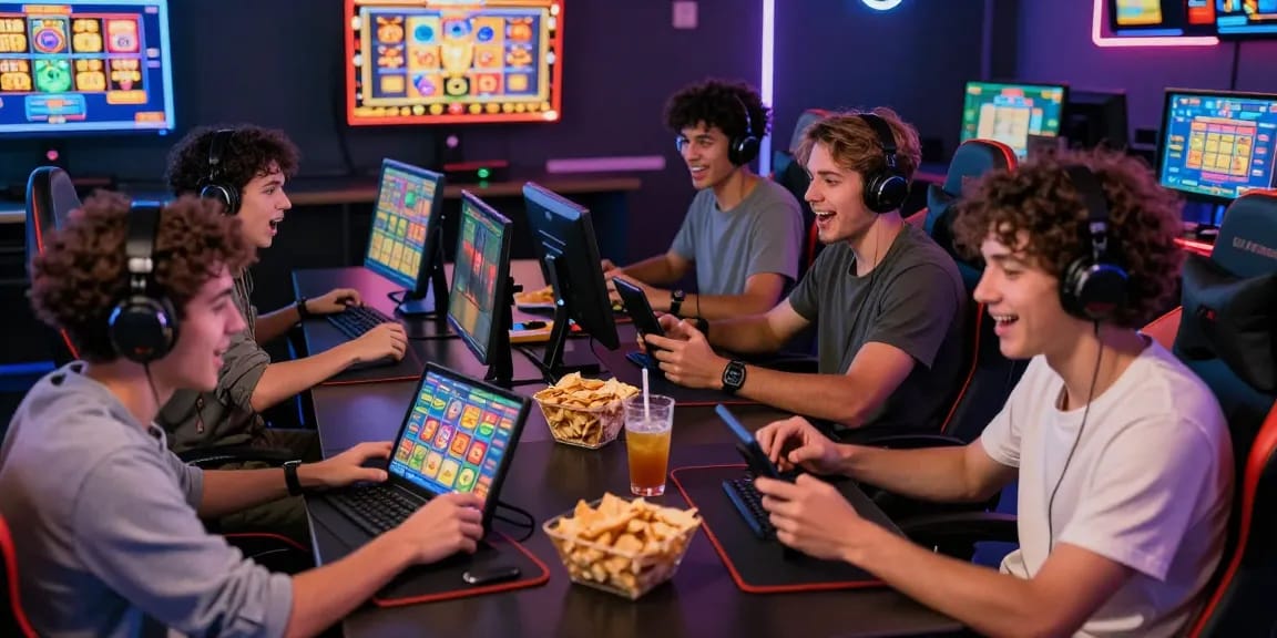 Pasar88 - Pemain slot online bersemangat dalam suasana gaming yang dinamis.