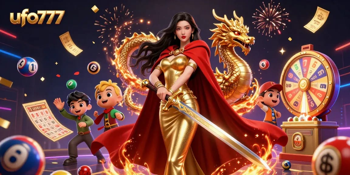 Play thrilling games on ufo777, where exciting lottery takes center stage, surrounded by dynamic elements.