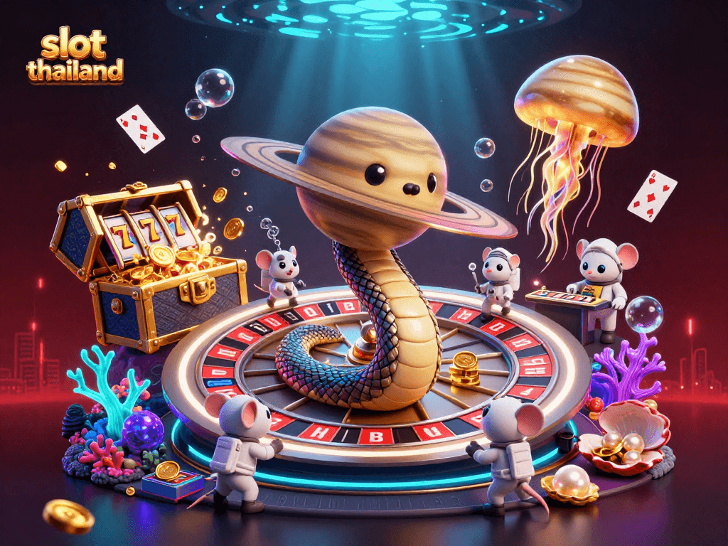 Place bets with tiny astronaut mice on slot thailand's lively roulette wheel scene.