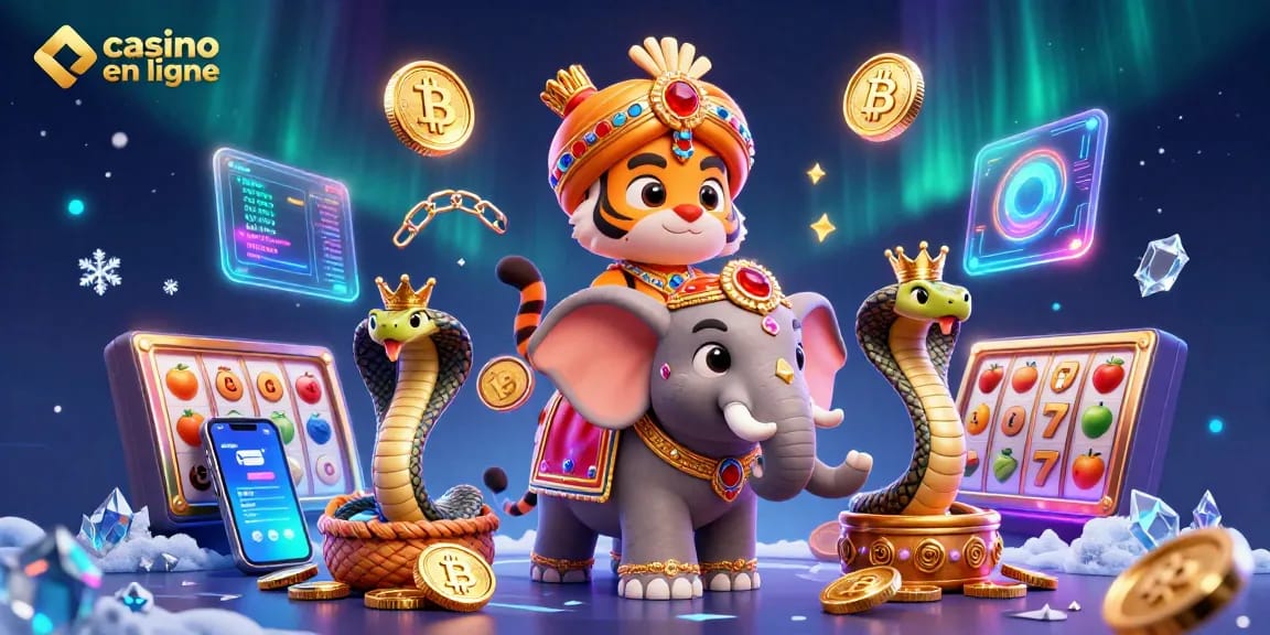 Jouez à casino en ligne avec un éléphant décoré et une ambiance festive, découvrez les chances.