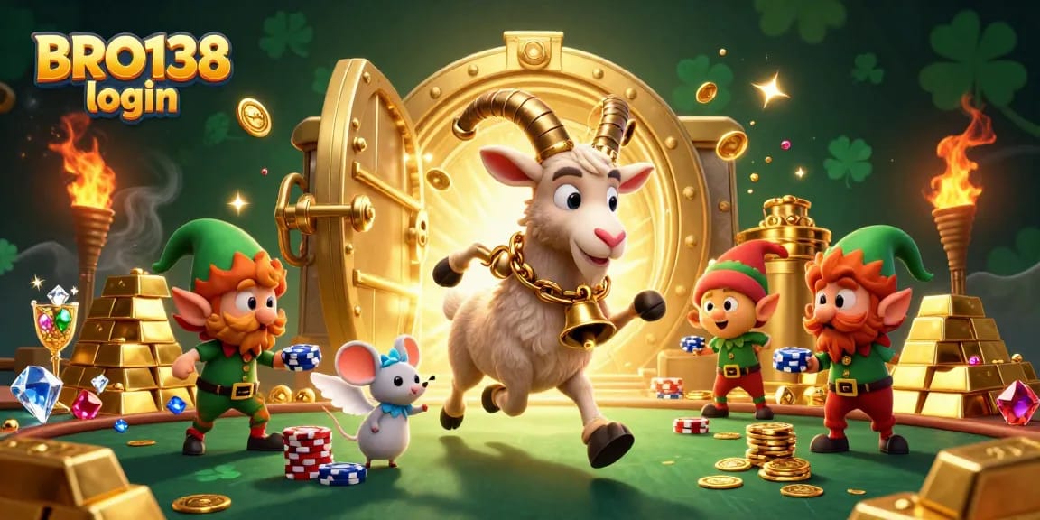 Experience fast-paced gaming action in the BRO138 login casino, featuring 3D cartoon characters and dynamic elements.