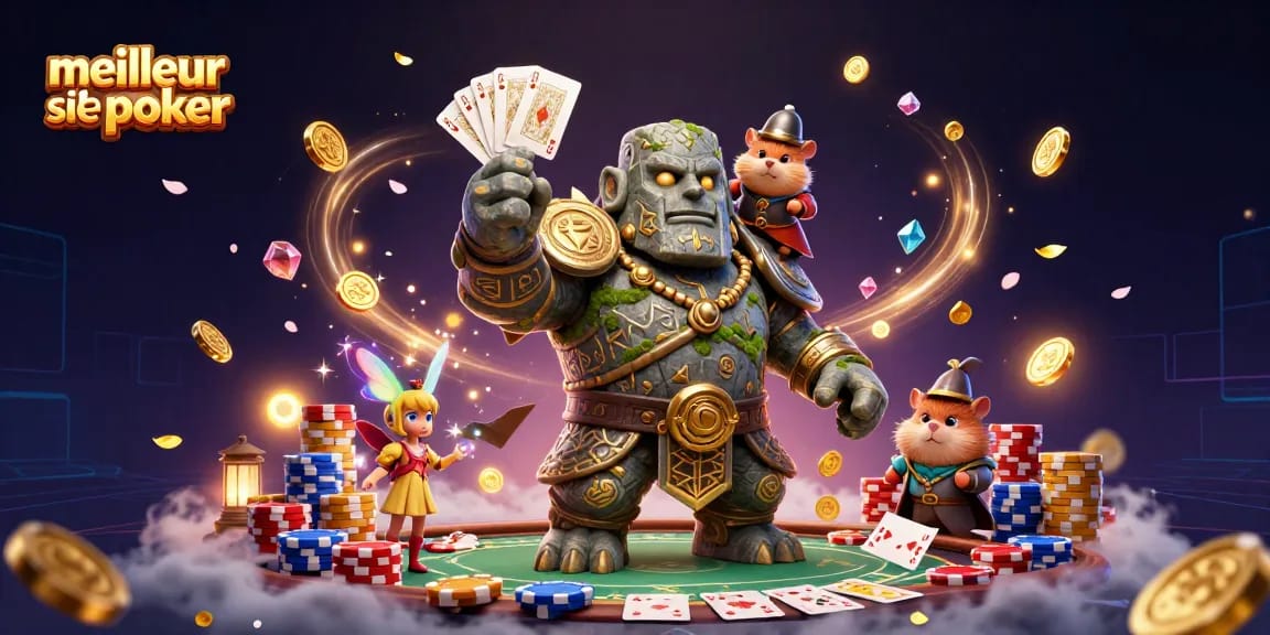 Jouez au meilleur site de poker avec une expérience immersive de jeu de cartes et de jetons colorés.