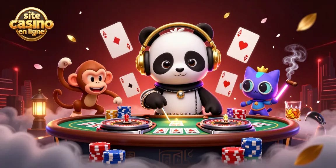 Vivez l'excitation sur un site casino en ligne avec un panda DJ, un singe danseur et un chat rave !