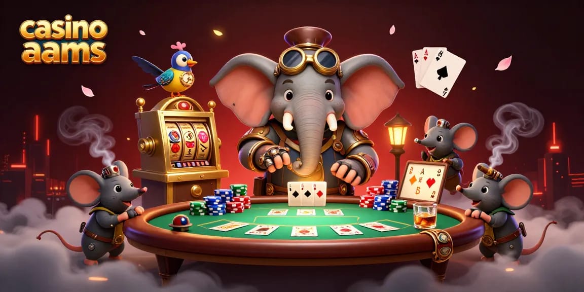 Coinvolgi con il coinvolgente gioco dei casinò non AAMS, con un ingegnere elefante in stile steampunk e dinamici elementi di poker.