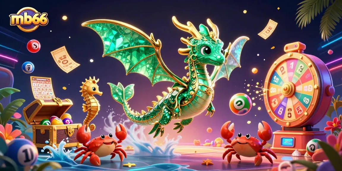 Engage in thrilling mb66 casino adventures with vibrant 3D illustrations of games and prizes.