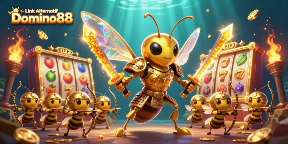 Experience thrilling gameplay with Link Alternatif Domino88 featuring dynamic slot reels and golden prizes.