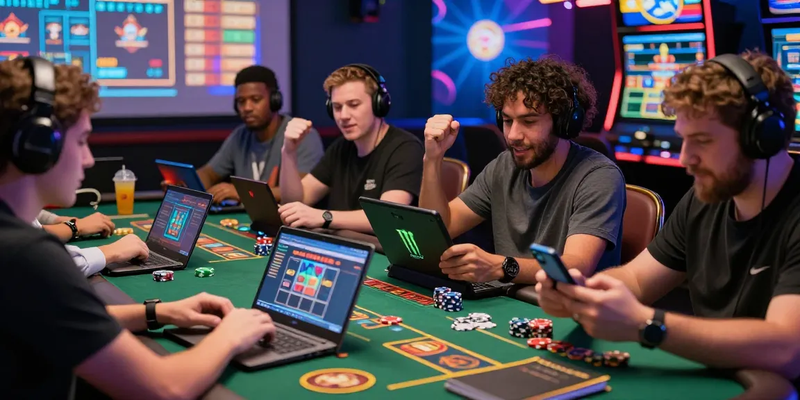 Pengalaman bermain game dengan https://sailawayballoons.com/ di lingkungan kasino virtual, pemain merayakan kemenangan.
