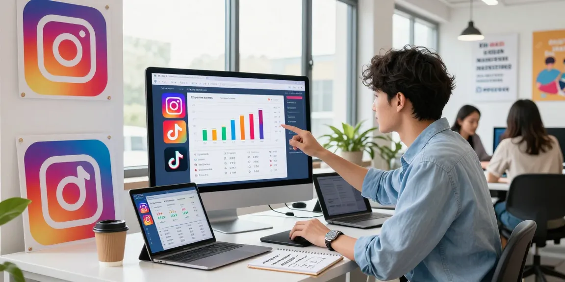 Engaging social media marketing scene showcasing strategies for active followers that keep your account safe