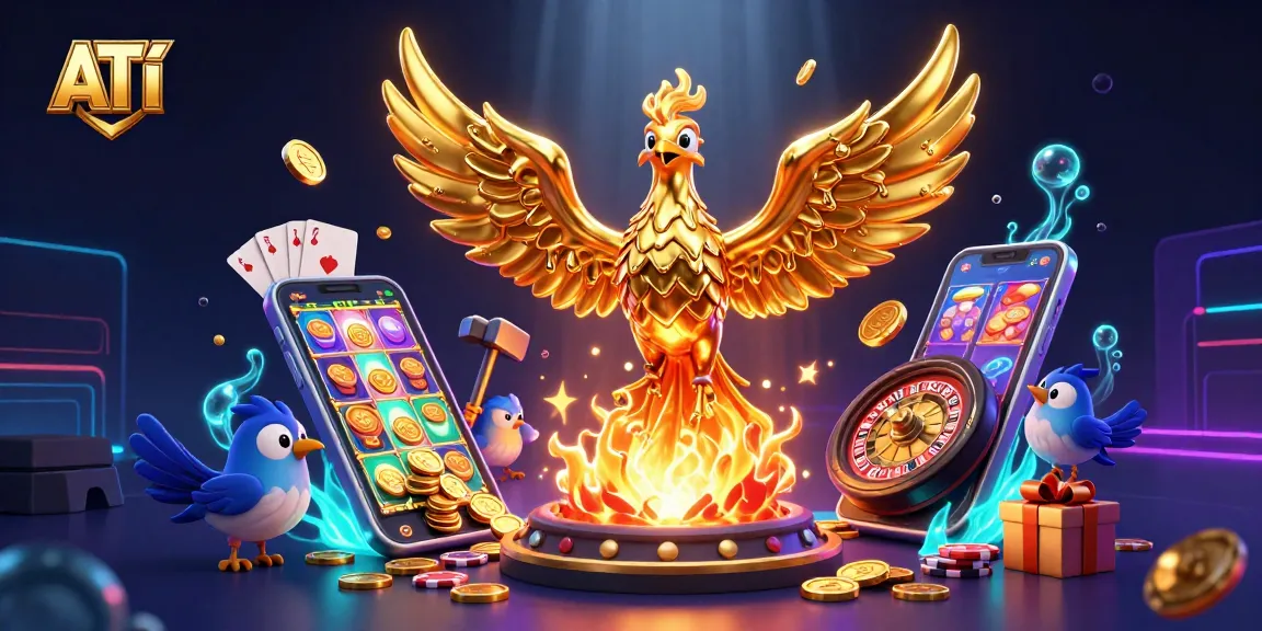 Experience the excitement of ATI casino games with a golden phoenix and stunning slot visuals.