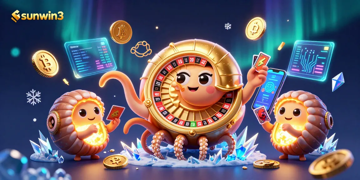Experience thrilling games and jackpots at sunwin3 with exciting 3D illustrations of casino elements.