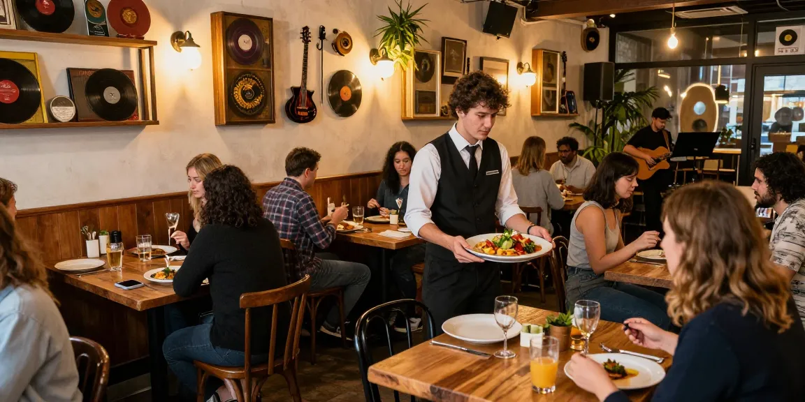 Dining experience at a Richmond cafe with gourmet dishes and live music atmosphere.