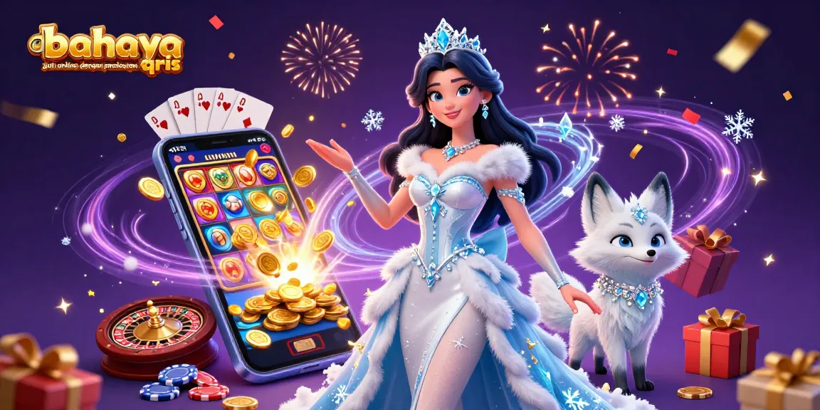 Experience the dangers of online gambling with QRIS payments illustrated in this vibrant casino scene.