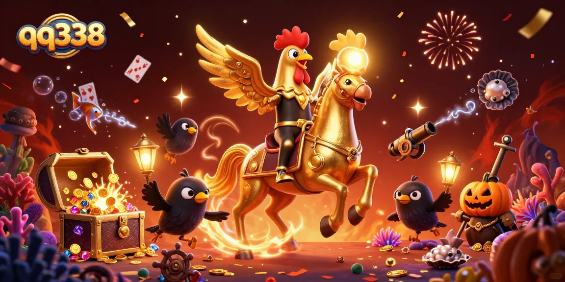 Engage in thrilling games with qq338, featuring vibrant characters and exciting casino elements.