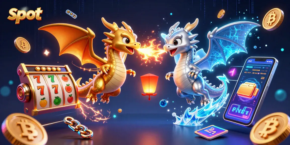 Menangkan slot dengan pemandangan dinamis dua naga terbang, simbol buah, dan jackpot.