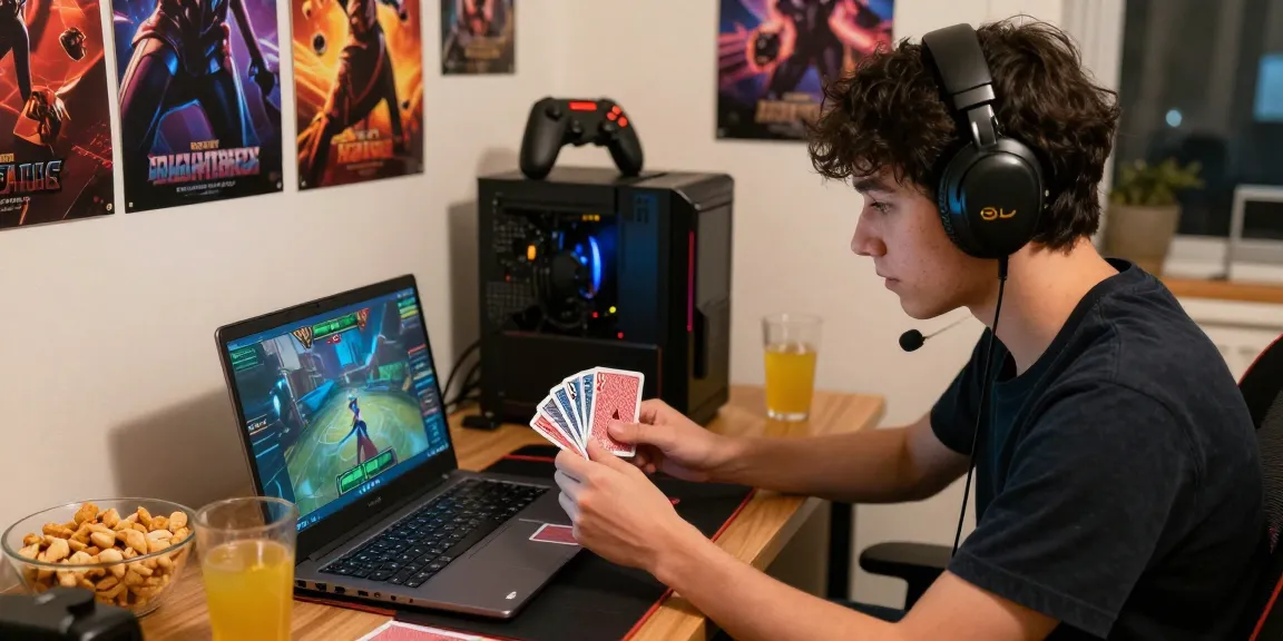 Player enjoying a thrilling session of 68gamebai online in a cozy gaming setup