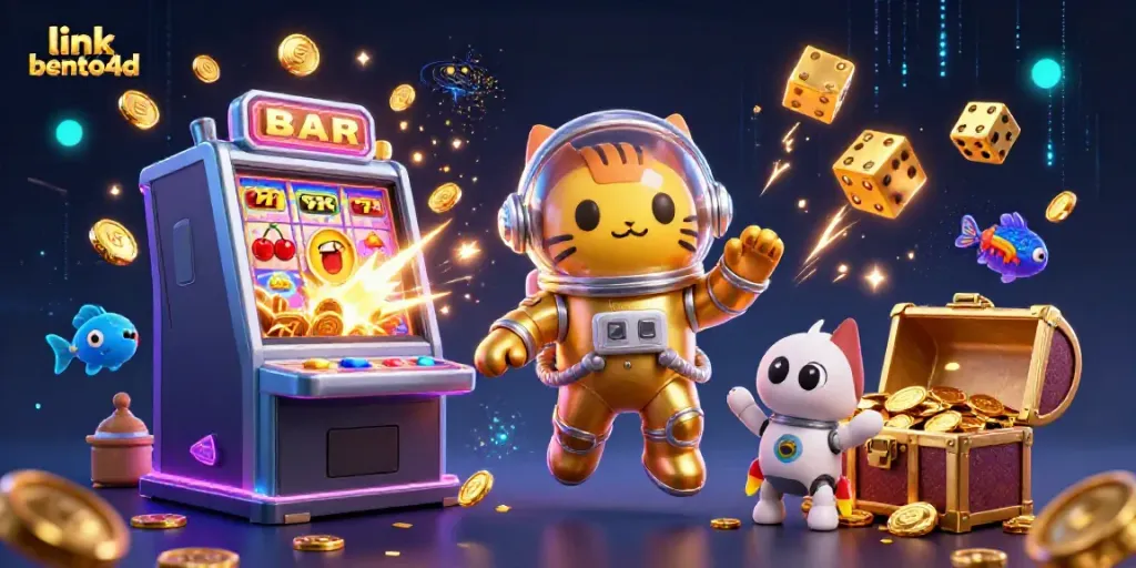 Engage with the thrill of gaming through link bento4d, featuring colorful casino elements and vibrant characters.
