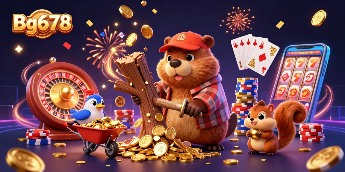 Win with Bg678's exciting games like slots and roulette in this vibrant casino scene!