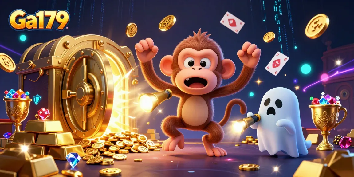 Ga179 captivates gamblers with an exciting haunted casino scene featuring gold coins and juggled objects.