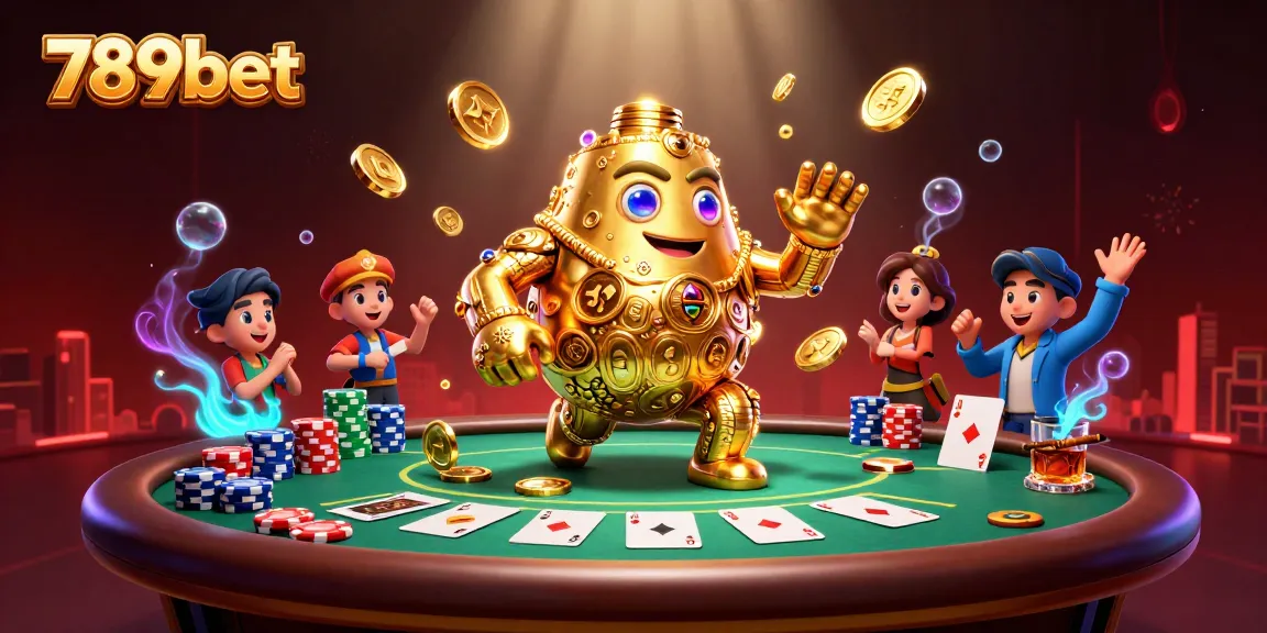 Engage in thrilling gameplay with 789bet through dynamic scenes that showcase poker excitement and golden golem charm.