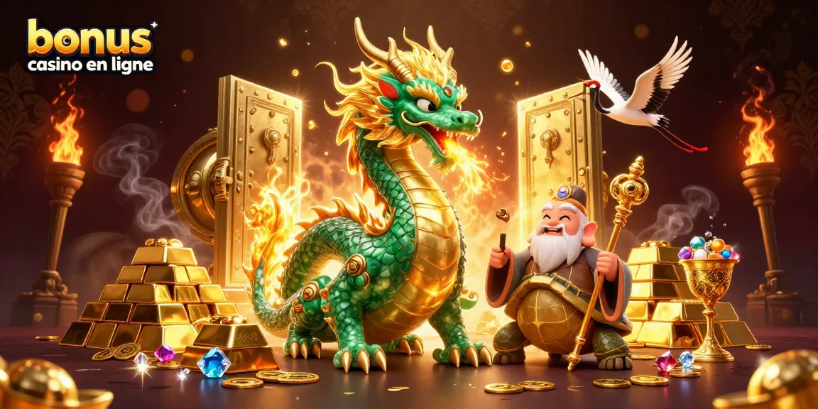 Appréciez le bonus casino en ligne avec le dragon, la tortue sage et les grues chanceuses.