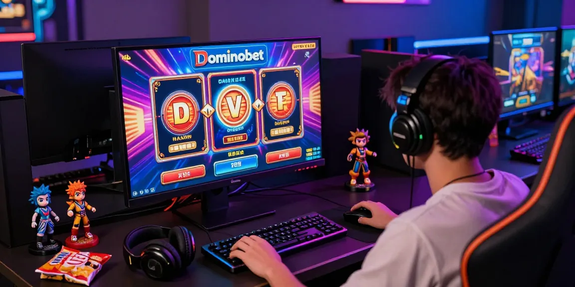 Link Login Dominobet displayed on vibrant online casino gaming interface