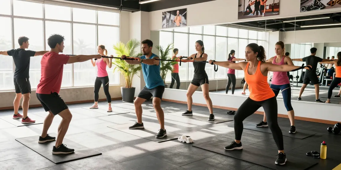 Trainers collaborating in a modern gym workout, showcasing fitness enthusiasm at Deus Medical Shop.