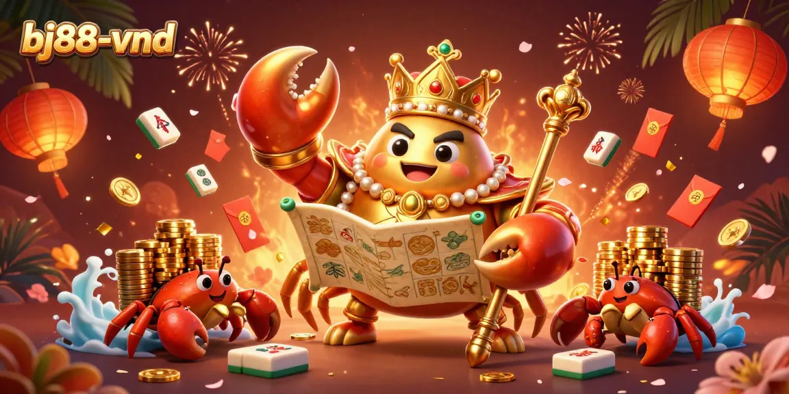 Experience thrilling wins at bj88-vnd with a vibrant casino atmosphere featuring rich decorations and characters.