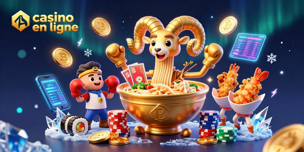 Jouez au casino en ligne avec une illustration dynamique d'une scène remplie de personnages amusants et d'éléments de jeu.