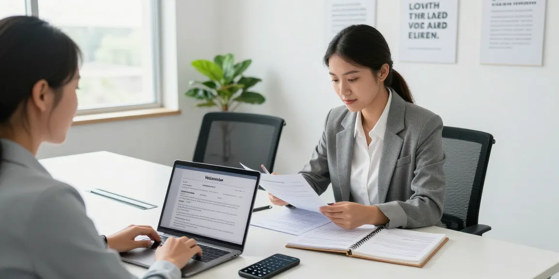 Complete job hunting guide with job seeker preparing for interviews in a modern office.