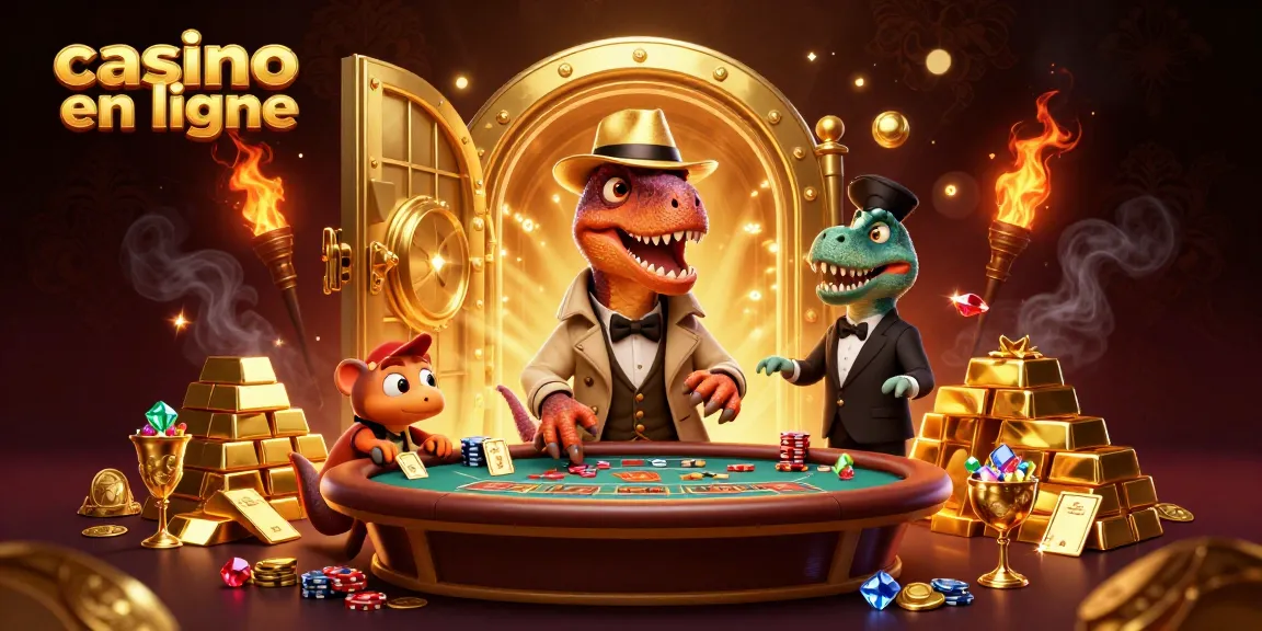 Profitez d'une expérience de casino en ligne immersive avec des personnages de dinosaures et des trésors étincelants.