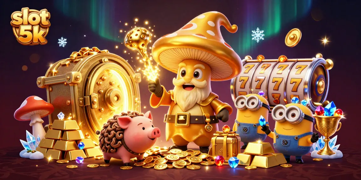 Experience the thrill of slot 5k action with magical golden characters and sparkling treasures.
