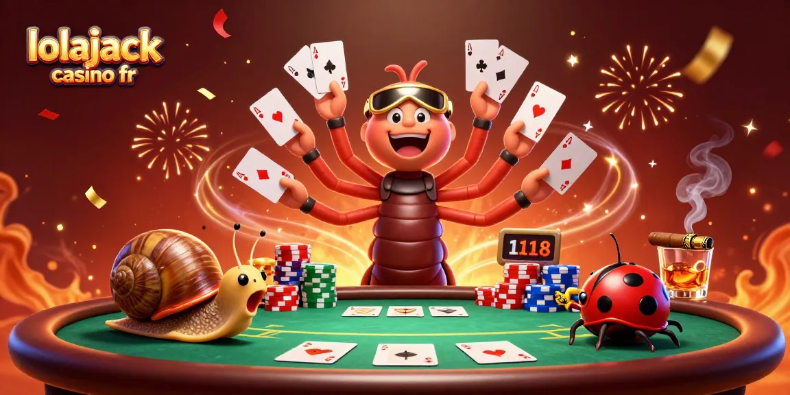 Vente exclusive et jeux de cartes au lolajack casino fr, avec ambiance festive et décorations de casino.